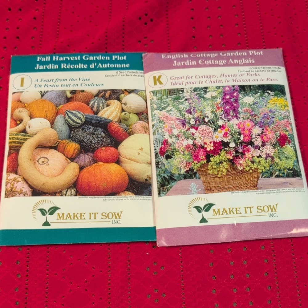 Fall Harvest and English Cottage Garden Plot Seed Packets
